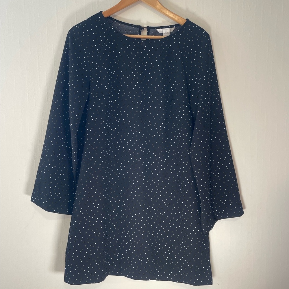 H&M Black‎ Long Sleeve Dress with White Dots